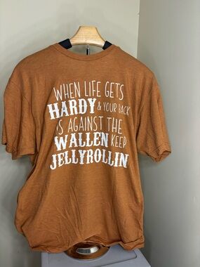 Country Singers graphic Tee with White Text - Rust Orange